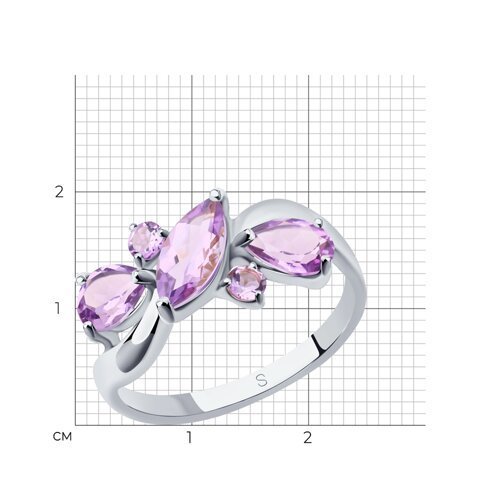Кольцо из серебра с аметистами (Арт.92011658)