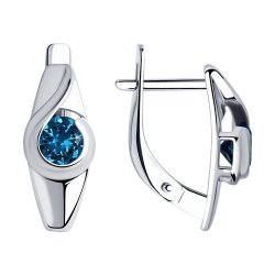 Серьги из серебра с лондон топазами (Арт.92021998)