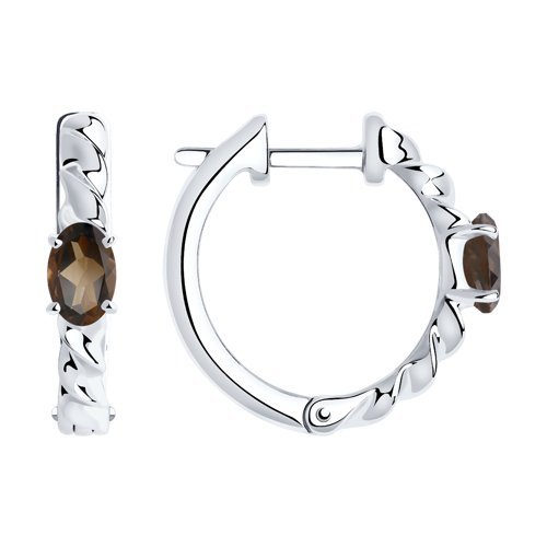 Серьги из серебра с раухтопазами (Арт.92022283)