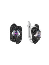 Серьги из серебра с фианитом (Арт.cz-e01804-x-wb-m-x-b)