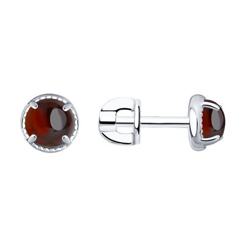 Серьги из серебра с гранатами (Арт.92022561)