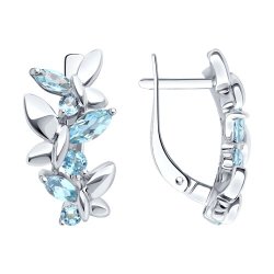 Серьги из серебра с топазами (Арт.92022930)