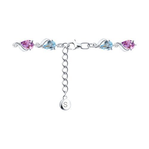 Браслет из серебра с миксом камней (Арт.92050159)