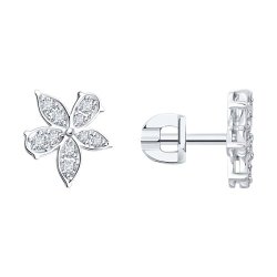 Серьги из белого золота с бриллиантами (Арт.1022244-3)