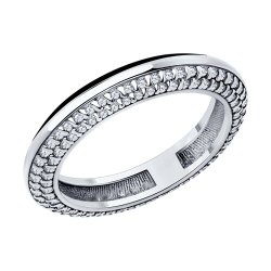 Кольцо из серебра с фианитами и эмалью (Арт.94-110-01969-1)