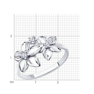 Кольцо из серебра с фианитами «Цветочный вальс» Соколов (арт.01635)