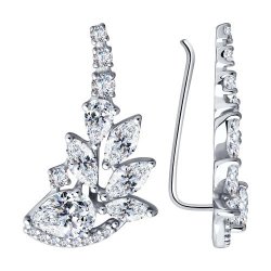Серьги из серебра с фианитами (Арт.94-120-00471-1)