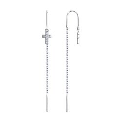 Серьги из серебра с фианитами (Арт.94-123-01492-1)
