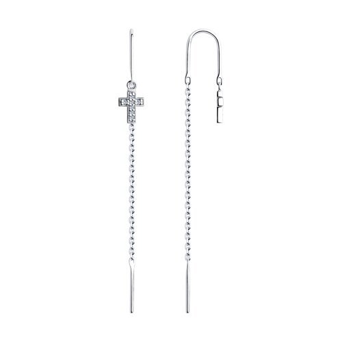 Серьги из серебра с фианитами (Арт.94-123-01492-1)