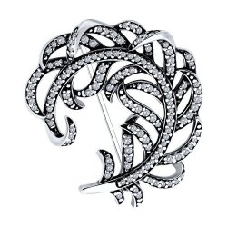 Брошь из серебра с фианитами (Арт.95-140-02005-1)