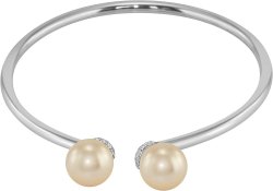 Браслет из серебра с жемчугом и кристаллом swarovski (Арт.abb-3-10-5-s)