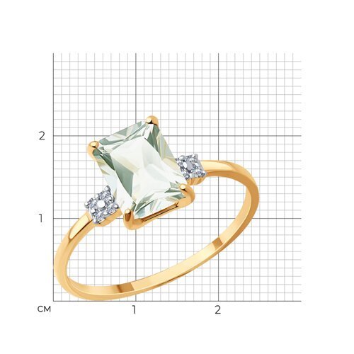 Кольцо золотое пробы 585 с празиолитом (Арт.51-310-02423-2)