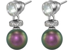 Серьги из серебра с жемчугом и кристаллом swarovski (Арт.abs-3-8-19-s)