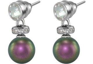 Серьги серебро с жемчугом и куб. цирконием «Pearl Kiss» Rivoli (арт.ABS-3-8-19-S)