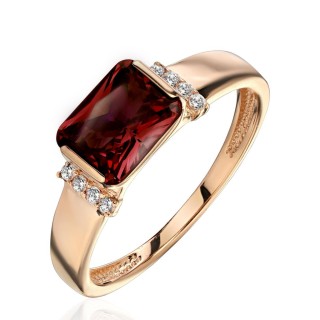 Кольцо с гранатом и фианитами «New Colour Flame» золото Estet (арт.01К3115435-2)
