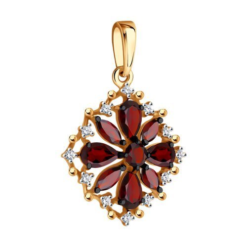 Подвеска золотая пробы 585 с гранатом (Арт.51-330-02484-1)