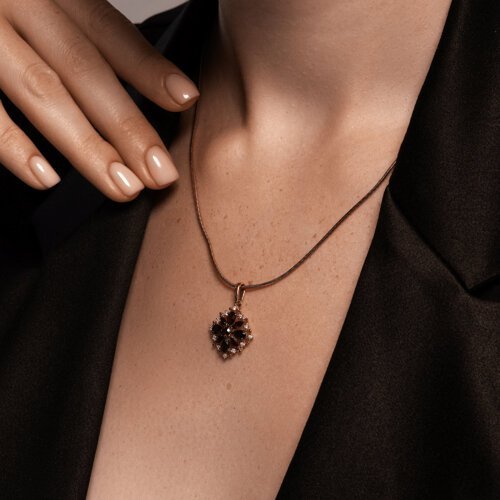 Подвеска золотая пробы 585 с гранатом (Арт.51-330-02484-1)