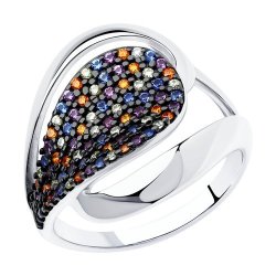 Кольцо из серебра с фианитами (Арт.94013197)