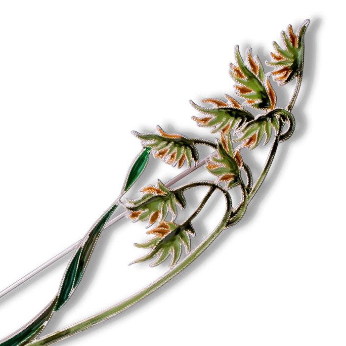 Брошь из серебра Т.Полякова "Канареечник тростниковидный" (Арт.41491)