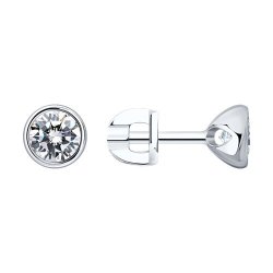Серьги-пусеты из серебра с фианитами (Арт.94021901)