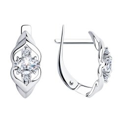 Серьги из серебра с фианитами (Арт.94022357)