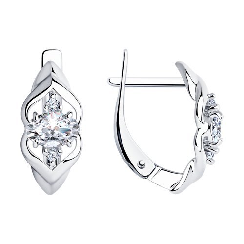 Серьги из серебра с фианитами (Арт.94022357)