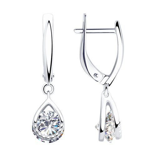 Серьги из серебра с фианитами (Арт.94023280)