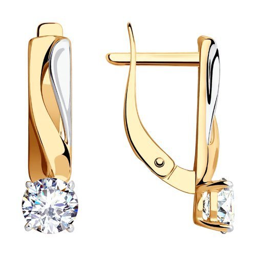 Серьги из золота с фианитами (Арт.028510)