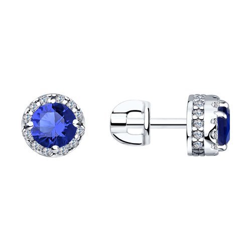 Серьги из серебра с фианитами (Арт.94024761)