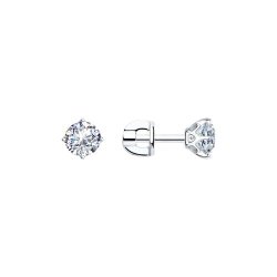 Серьги из серебра с фианитами (Арт.94025254)