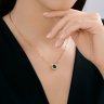 Колье золотое пробы 585 с изумрудом гидротермальным (Арт.77-00033)