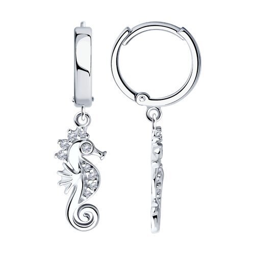 Серьги из серебра с фианитами (Арт.94025720)