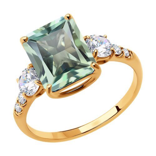 Кольцо золотое пробы 585 с празиолитом (Арт.716335)