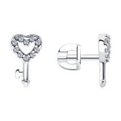 Серьги из серебра с фианитами (Арт.94025935)