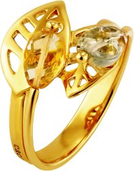 Кольцо из золота с кварцем и цитрином (Арт.xb018jcq_58)
