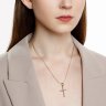 Подвеска крест из красного золота с фианитами (Арт.035886)