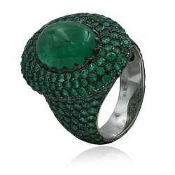 Кольцо из золота с изумрудом Русские Самоцветы (Арт.38429)