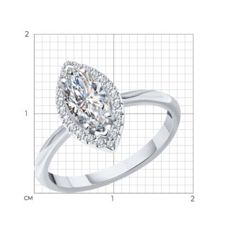 Кольцо из белого золота с бриллиантами (Арт.9010141-46)
