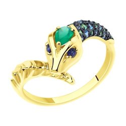 Кольцо золотое пробы 585 с миксом камней (Арт.715857-2)