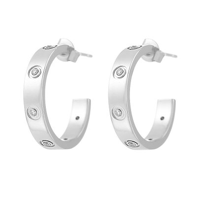 Серьги из серебра с фианитом (Арт.cl-e1826-1-x-w-x-x-w)