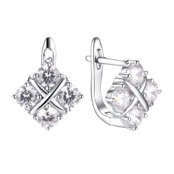 Серьги из серебра с фианитом (Арт.cz-e01272-x-w-w-x-x)