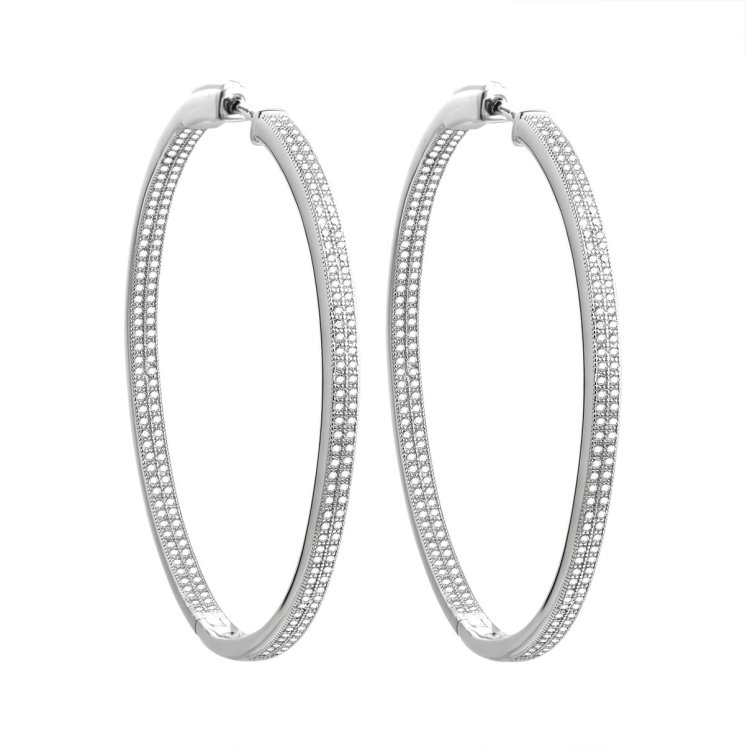 Серьги из серебра с фианитом (Арт.cz-e04457-x-w-x-x-w)