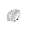 Кольцо серебряное с фианитами «Flower Leaf» Fresh Jewelry (арт.CZ-R03221-X-W-X-X-W)