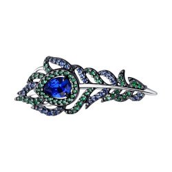 Брошь из серебра с фианитами (Арт.94040276)