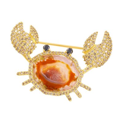 Брошь из золота с бриллиантом (Арт.0415_bd4ygdndbg_br_db_dn_j_yg)