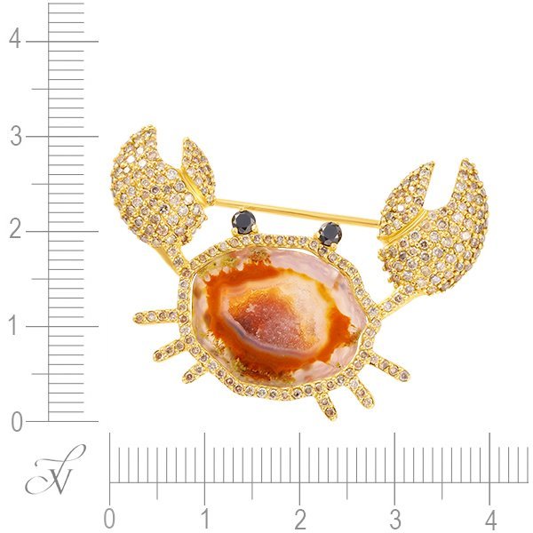 Брошь из золота с бриллиантом (Арт.0415_bd4ygdndbg_br_db_dn_j_yg)