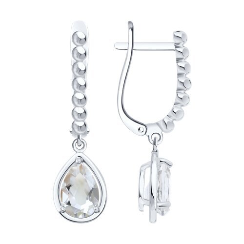 Серьги из серебра с горным хрусталем (Арт.92025330)