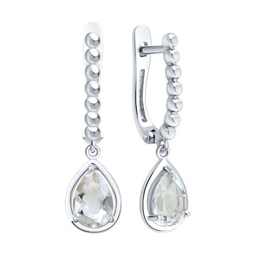 Серьги из серебра с горным хрусталем (Арт.92025330)