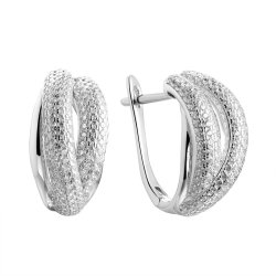Серьги из серебра с фианитом (Арт.mp-e00545-x-w-x-x-w)