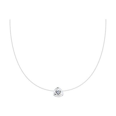 Колье из серебра с фианитом «Триумф света» Соколов (арт.94070274)